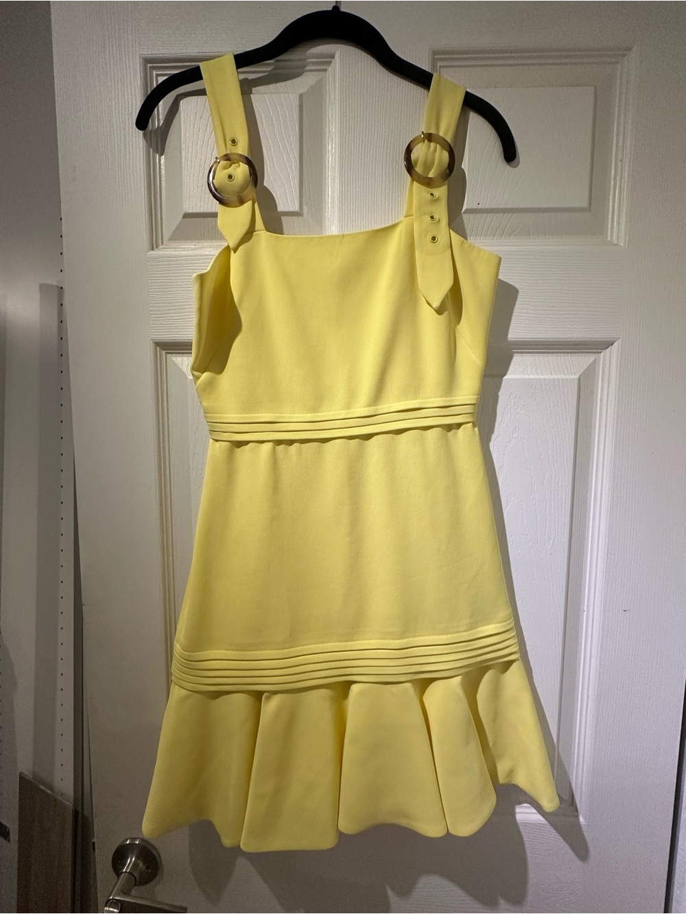 Jonathan Simkhai Sunny Yellow Sleeveless Dress with Buckle Straps